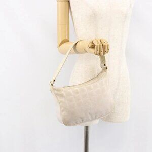 CHANEL New Travel Line Hand Bag Nylon Pink Gold CC Auth 153046